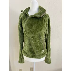 North Face Women's Kiri Hoodie Pullover in green monkey fleece Sz Small